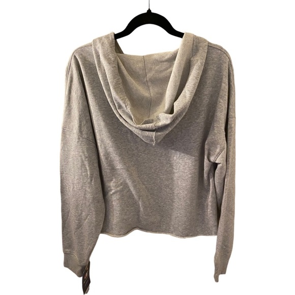 Champion light gray long-sleeve cropped hoodie. Size M. Authentic Athletic wear. - Picture 3 of 10